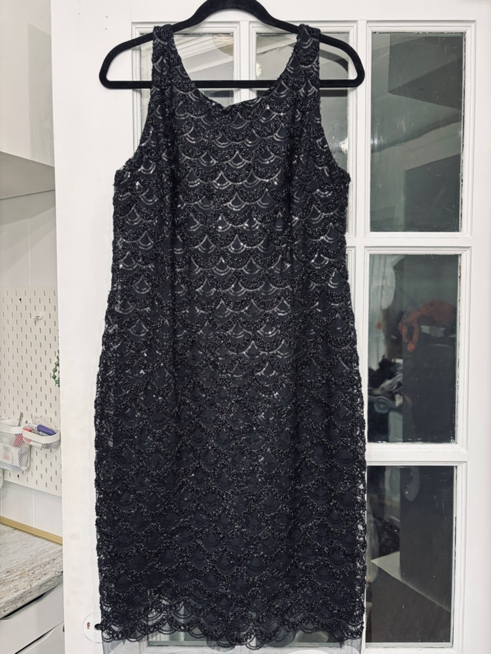 Gatsby Flapper Sequin Dress Scalloped Mermaid Sequin Art Deco Event Guest